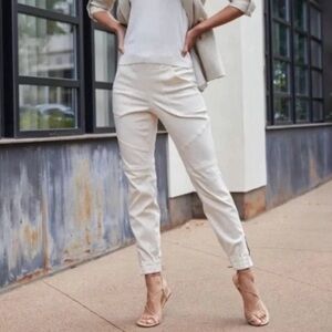 Spanx Stretch Twill Cargo Jogger Ivory Cream
